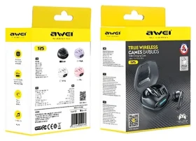 AWEI T25 černá / Bezdrátová sluchátka / TWS / mikrofon / Bluetooth 5.3 / dobíjecí pouzdro (T26)