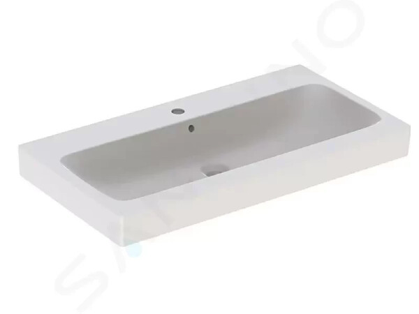 GEBERIT - iCon Umyvadlo 900x485 mm, otvor pro baterii, s přepadem, bílá 124590000