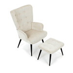 Relaxační křeslo, béžová, sametová látka, AK-303 CRM2