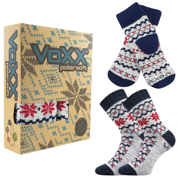 VOXX Sada zimních ponožek a pletených palčáků TRONDELAG SET s ionty stříbra SVĚTLE ŠEDÉ MELÉ 35-38 117517