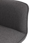 Židle jídelní, snadno čistitelná šedá látka, černý matný lak, kovové nohy