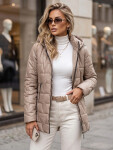 Dámská prošívaná bunda s odnímatelnou kapucí, béžová, FashionStreet TY5793 M