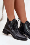 Kožené lakované dámské kotníkové boty na klínu Artiker 57C1117 Černé 36