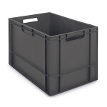 Euro přepravka ekonomická, 600x400x400 mm, 100% recyklovaná, šedá