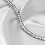 Náramek se zirkony Verena - chirurgická ocel, Stříbrná 16 cm + 5 cm (prodloužení)