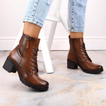 Boty na jehlovém podpatku a platformě Potocki WOL177B camel 38