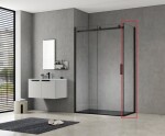 HOPA - Pevná boční stěna PANEL BELVER BLACK NEW - Barva rámu - Černá, Pevná stěna - 80 Směr zavírání - Univerzální Levé / Pravé, Výplň - Čiré bezpečnostní sklo - 8 mm BCBELV80PSBCN