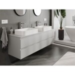 MEXEN/S - Orio koupelnová skříňka pod umyvadlo 160 cm s deskou, 2 zásuvky, šedá mat 91A10-16047-2-BFFC62