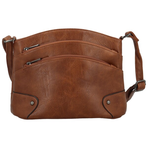 Stylová dámská koženková crossbody kabelka Giada, hnědá