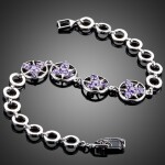 Náramek Swarovski Elements Circleis, Fialová 18 cm