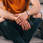 Pánský náramek Jacobo Black - 6 mm, chirurgická ocel, Černá 18 cm + 5 cm (prodloužení)