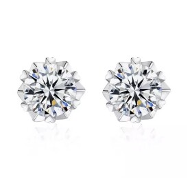 Royal Fashion stříbrné náušnice HA-XEZ007-SILVER-MOISSANITE