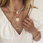 Perlový choker náhrdelník Bibiana Gold - chirurgická ocel, perla, Zlatá 45 cm + 3 cm (prodloužení) Bílá