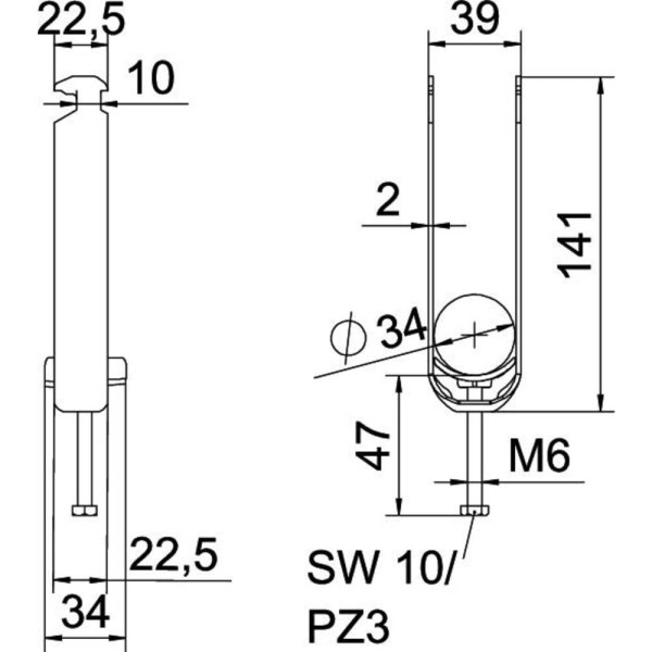 OBO Bettermann 1186231 Poutko třmenu 1 ks