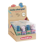 Miquelrius B2F - klíčenka s ořezávátkem Hello Sharpie, dinosaurus, 20 ks, displej, mix barev