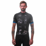 Pánský cyklistický dres kr. rukáv Sensor Cyklo Tour black tattoo M
