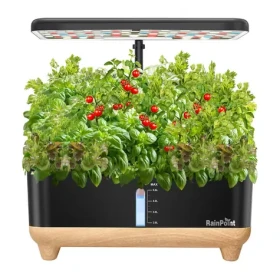 RainPoint Z238 dřevěná základna / Hydroponická pěstební sada / 13 košíků / 5 l nádrž / LED osvětlení (Z238 (Wooden Base))