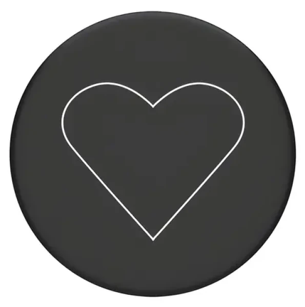 PopSockets 2 White Heart Black / Držák telefonu / Skládací madlo a stojánek (800667)