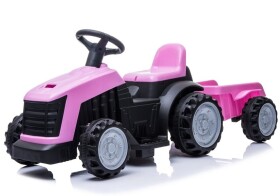 Mamido Dětský elektrický traktor s vlečkou růžový