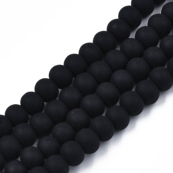 Korálky z polymeru - 7 mm x 5,5 mm - černé - 10ks