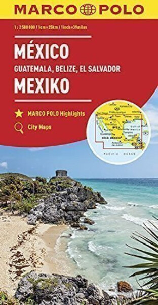Mexiko, Guatemala. Belize, El Salvador 1:2,5 M