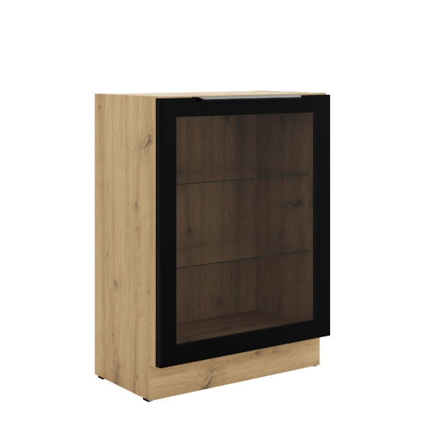 Spodní vitrína 60 DW 1F BB Barva korpusu: Dub artisan, Barva dvířek: Černá
