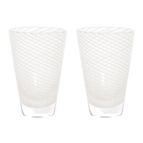 OYOY Sklenice Yuka Swirl Glass Clear 250 ml – set 2 ks, čirá barva, sklo
