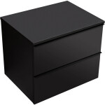 CERANO - Koupelnová skříňka Velora - černá matná, úchytka černá + deska pod umyvadlo Navira Slim - 18 mm - 60x54,8x46,5 CER-664762
