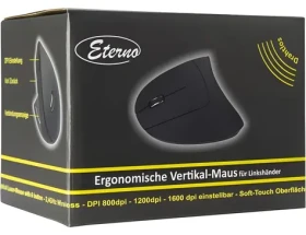Inter-Tech Eterno KM-206L / Vertikální myš / Pro leváky / Bezdrátová / 1600 DPI (88884102)
