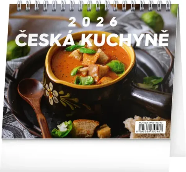 NOTIQUE Stolní kalendář Česká kuchyně 2026, 16,5 x 13 cm (PGS-35340)