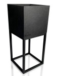 DumDekorace Černý minimalistický kovový květináč 22X22X50 cm