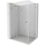 MEXEN/S - Lunar L sprchový kout dveře křídlové levá 80 x 90, transparent, zlato 834L-080-090-50-00-L