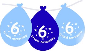 Balónek modrý KRÁSNÉ NAROZENINY číslo 6 visící- 5 ks balonky.cz Balónek modrý KRÁSNÉ NAROZENINY číslo 6 visící- 5 ks balonky.cz