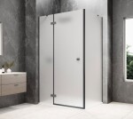 POLYSAN - GLOBE GUN METAL obdélníkový sprchový kout 900x800, matné sklo, levé GB1090-3215MLGM