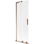 MEXEN/S - Velar L dvoukřídlá posuvná vanová zástěna 70 x 150, dekor, růžové zlato 896-070-003-31-60