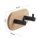 Gedy - HIMALAYA samolepící dvojháček, kulatý, černá/bambus 1127