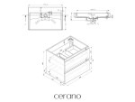 CERANO - Koupelnová skříňka Carole - černá matná + umyvadlo z lit. mramoru Vita - bílá matná - 70x58x46 CER-669085
