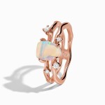 Royal Fashion prsten 18k zlato Vermeil GU-DR24616R-ROSEGOLD-NATURALOPAL-SAPPHIRE Velikost: 5 (EU: 49-50)