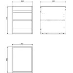 MEXEN - Box-A skříňka pro umyvadlo 35, dub 91AX1-0350-470-1-81