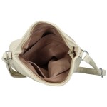 Trendy dámská koženková crossbody kabelka Rebecca, krémová
