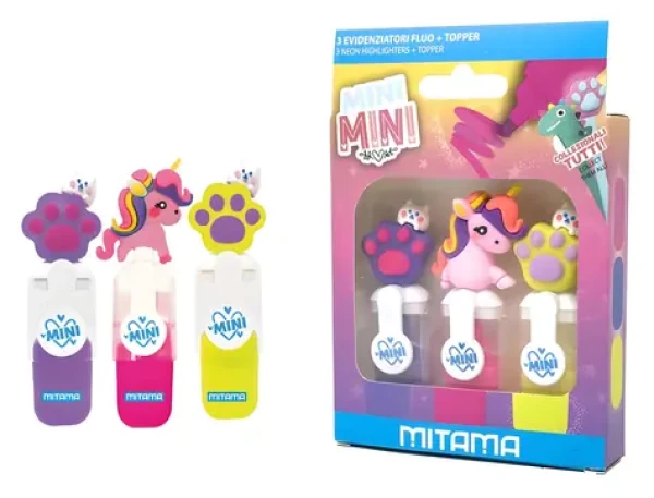 Mitama Mini Mini / Zvýrazňovač / sada 3 ks / neon / hrot 5 mm (63879)