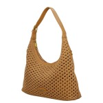 Stylová dámská háčkovaná kabelka Coveri Luna, hnědá