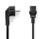 Nedis napájecí kabel Typ F - IEC-320-C13 3m černá / Napájecí kabel / 230 V / 10 A / Úhlový (CEGL10015BK30)