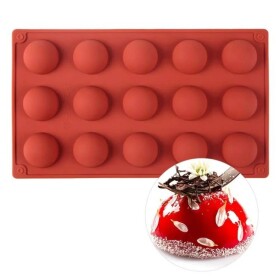 Dortisimo Silikonová forma na pečení/na mražené dezerty Polokoule 4 cm (na 15 ks) 29 x 17 cm