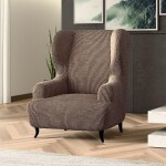 Bielastické potahy COSTINA oříšková křeslo ušák (š. 60 - 110 cm)