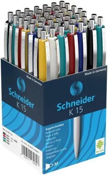 Schneider K15 mix barev / Kuličkové pero / Modrá náplň / 50 ks (50-3080)