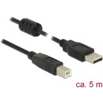 Delock USB 2.0 prodlužovací kabel plochý zahnutý [1x USB 2.0 zástrčka A - 1x USB 2.0 zásuvka A] 1.00 m černá oboustranně zapoji