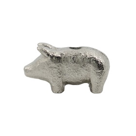 House Doctor Kovový svícen Pig Antique Silver, stříbrná barva, kov