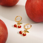 ELENYS Sweet Cherry – pozlacené náušnice 18K žluté zlato