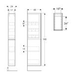 GEBERIT - Vysoká skříňka 180x24x48 cm, 2 zásuvky, lávová 503.011.JK.1